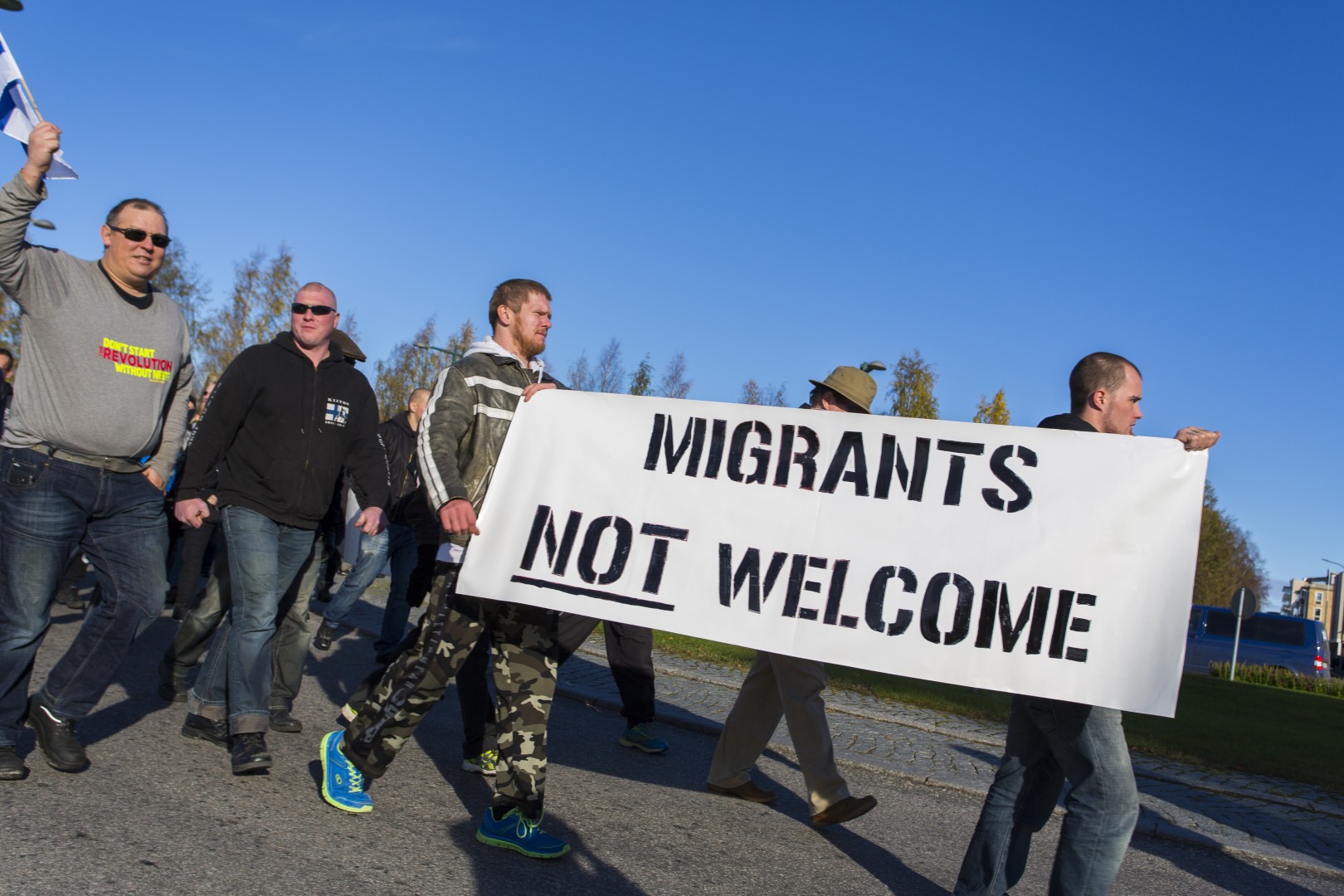 Protest proti migrantom; Foto: epa