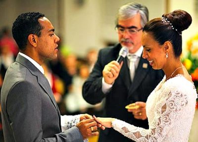 Marcos in Letícia Tavares na poroki (foto: osebni arhiv).
