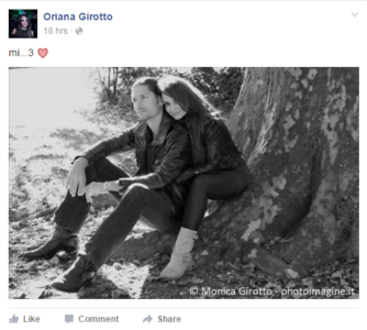 Še ena objava na Facebook-u, kjer je Oriana oznanila veselo novico. Vir: Facebook