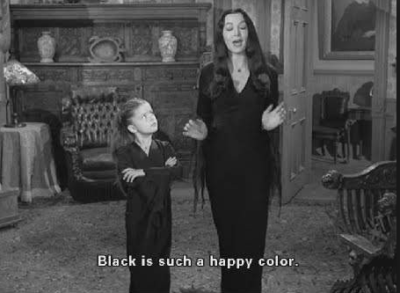 "Črna je vesela barva." Wednesday Addams. 