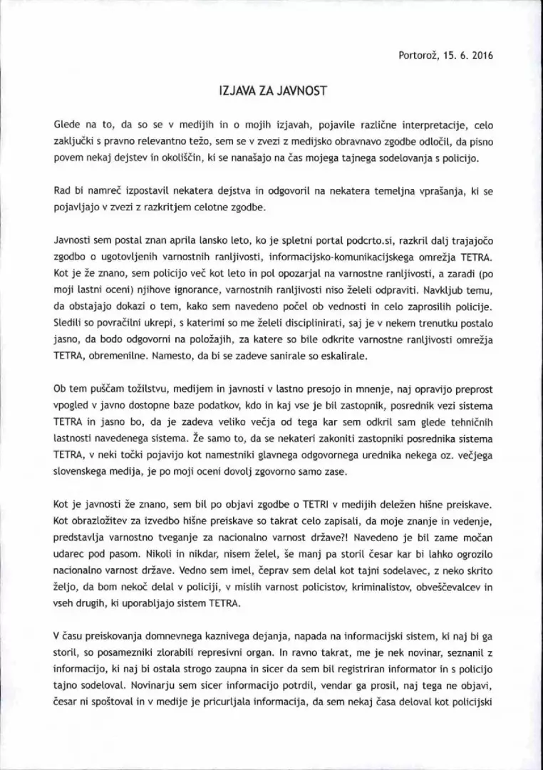 Heker Dejan Ornig: "Strah me je za življenje in prihodnost, policija me je izrabila" 1