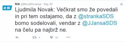Novakova: Kljub izključitvi lahko Hojs kandidira za predsednika Nsi 1