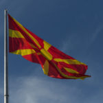 Republic of Macedonia flag on the mast