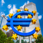 Euro sign at European Central Bank in Frankfurt, Germany