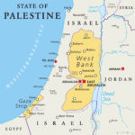 State of Palestine. West Bank and Gaza Strip Political Map