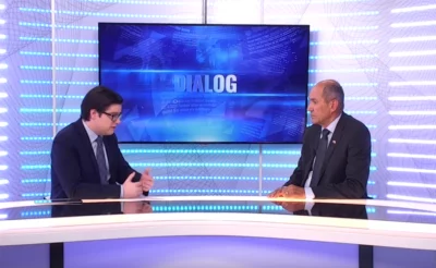 Voditelj oddaje Dialog Aleksander Rant in Janez Janša (Foto: Nova24tv)