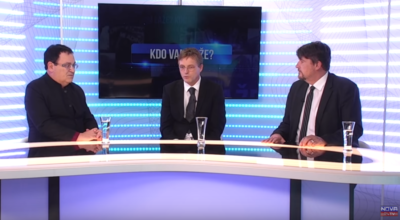 Miloš Čirič, Peter Jančič in Boris Tomašič v oddaji Kdo laže. (Foto: Nova24tv)