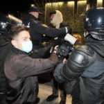 Ljubljana, Trg republike.Petkov protivladni protest.