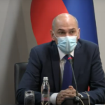 Premier Janez Janša na novinarski konferenci