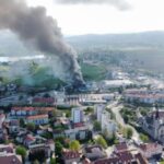 Eksplozija in pozar v Kemicni tovarni Melamin v Kocevju.