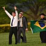 Bolsonaro meets with supporters in front of the Alvorada Palace in Brasilia