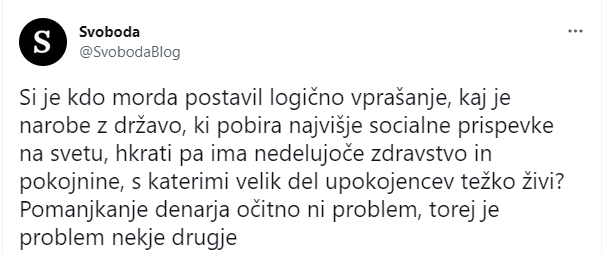 Slovenija rangirana najvišje po obdavčenosti, a za javno zdravstvo ni denarja