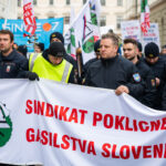 Ljubljana, Slovenska cesta.Protestni shod sindikatov javnega sektorja.