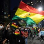 Opponents of President-elect Luis Arce protest in La Paz