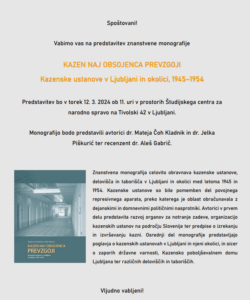 Predstavitev nove knjige o komunističnih zaporih in taboriščih med leti 1945 in 1954