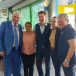Od leve proti desni, evropski poslanec Milan Zver, poslanska SDS Suzana Lep Šimenko, poslanec SDS Franc Breznik, kandidatka za evropsko poslanko Karin Planinšek in poslanec Jožef Lenart. Vir: Spodnje Podravje