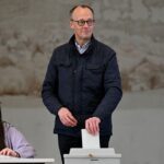 CDU chancellor candidate Merz votes in Germany’s federal elections
