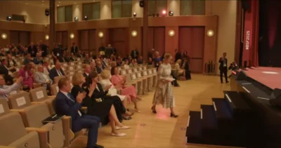 Kaja Kallas pred nastopom je zrla v napol prazno dvorano, Foto: X @BledStratForum