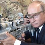 Vladimir Putin, puška, orožje, streljanje, očala