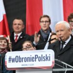 Pis party demonstration against illegal migration and Mercosur agreement in Warsaw