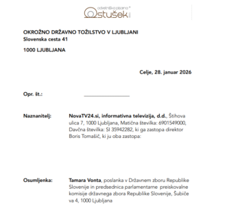 To so podrobnosti kazenske ovadbe, ki jo je proti poslanki Svobode vložil Boris Tomašič