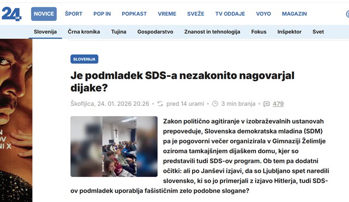 Inšpektorat nad SDM: Očitno je nagovarjanje dijakov nezakonito le, če prihaja z desne