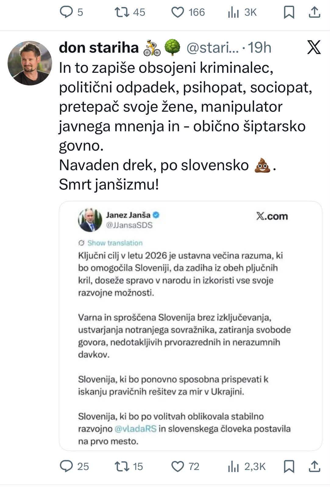 Nižje ne gre: Poglejte, kako je levičarski aktivist “pobruhal” predsednika SDS