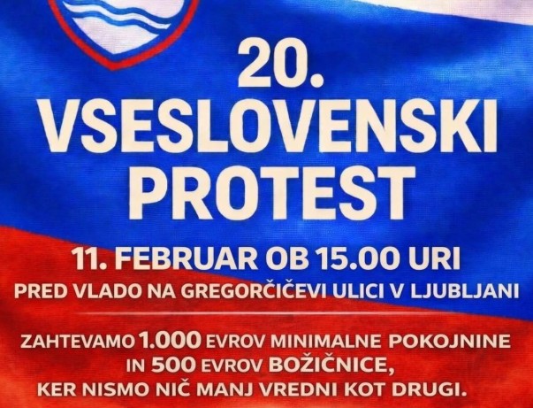 20. vseslovenski shod proti vladi: Upokojenci znova na ulice