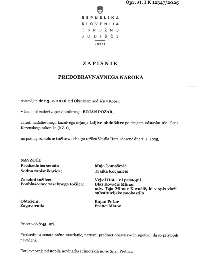 Sorodnik poslanke Hot toži Bojana Požarja – zaradi razkritij družinskega nasilništva in kriminala