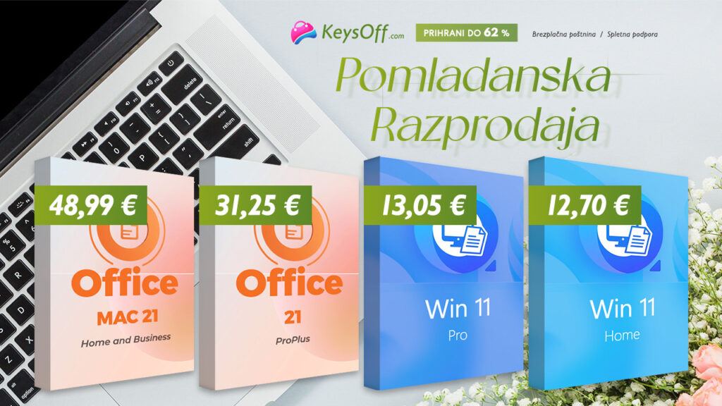 Pomladni popusti! Priskrbite si Office 2021 Pro Lifetime za samo 31,25 € in Windows 11 Pro za manj kot vašo jutranjo kavo!