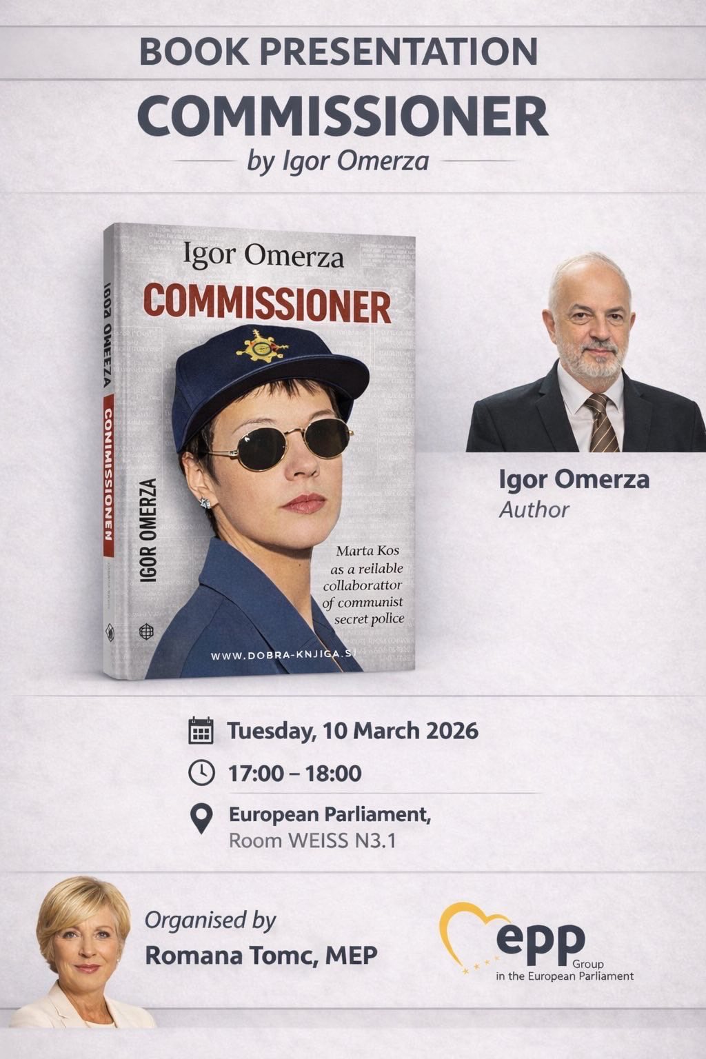 Omerza z novo knjigo o Marti Kos naravnost v Bruselj