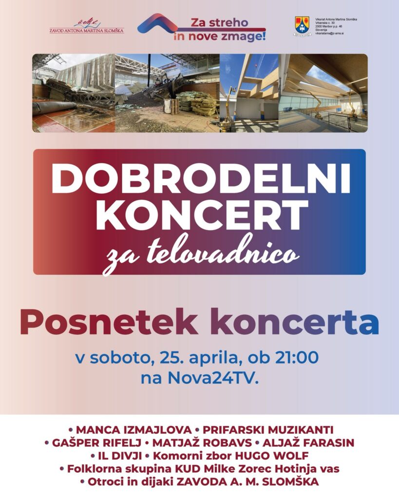 Ne zamudite: dobrodelni koncert za telovadnico na Nova24TV