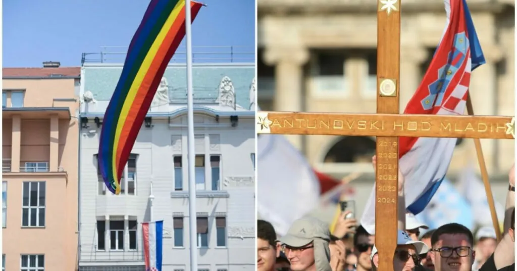 Po isti cesti, a v različni smeri vrednot: Parada ponosa in pohod mladih kristjanov v Zagrebu