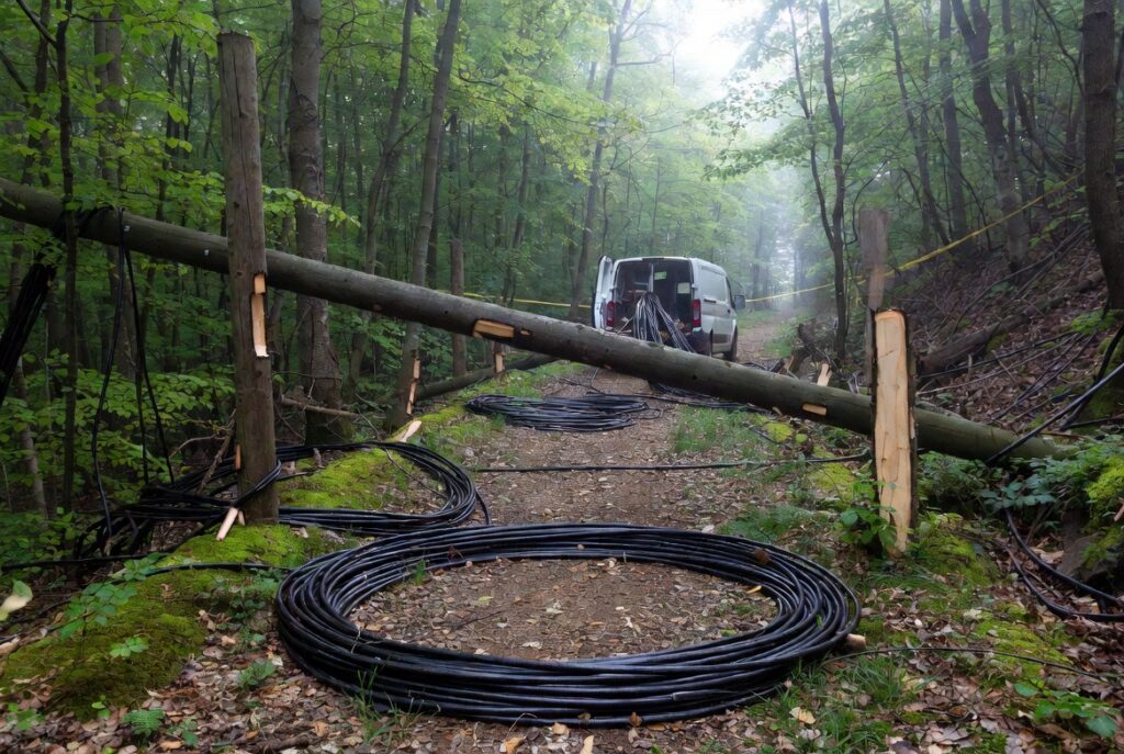 Požagali devet drogov telekomunikacijskega omrežja in odnesli 370 metrov kabla
