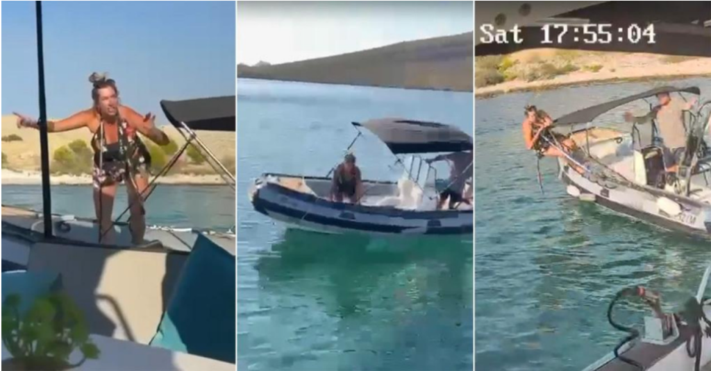 [Video] Širijo se posnetki incidenta na Kornatih – ženska je po opozorilu začela preklinjati in padla v morje