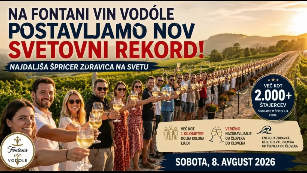 V Mariboru postavljajo Guinnesov rekord v najdaljši špricar zdravici na svetu!