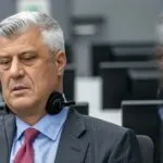 Kosovar former president Hashim Thaci at a special Court in the Hague