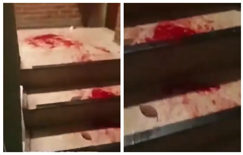 [Video]Šokanten posnetek iz azilnega doma: hodnik in stopnišče polna krvi