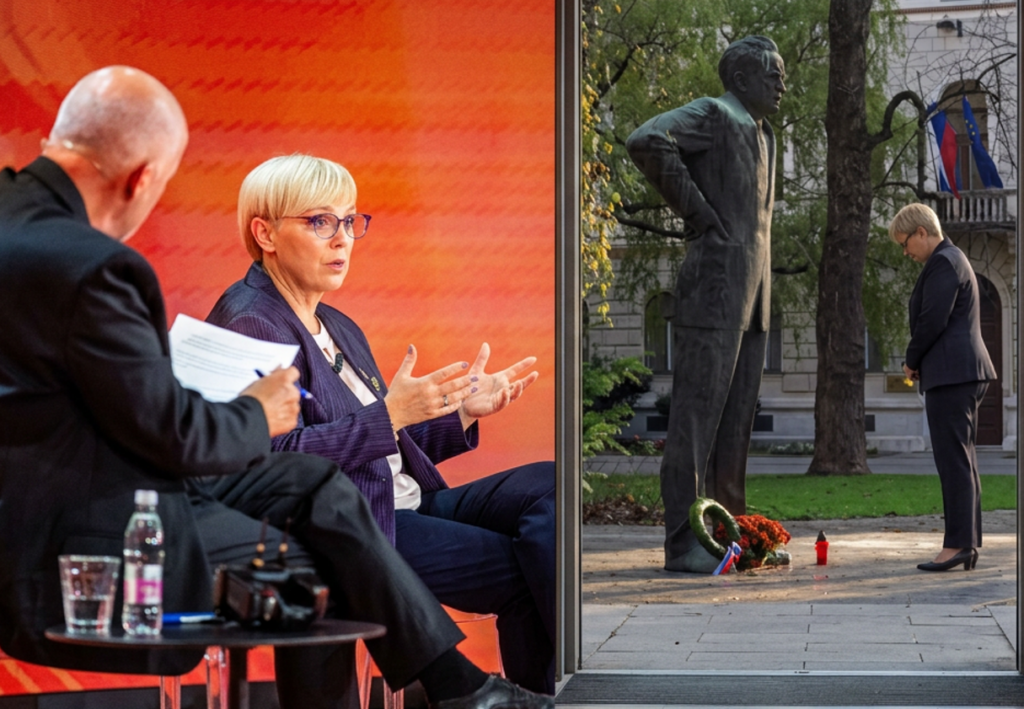 Predsednica zahteva sodbo za tuje zločine, doma se klanja genocidnemu zločincu Kidriču