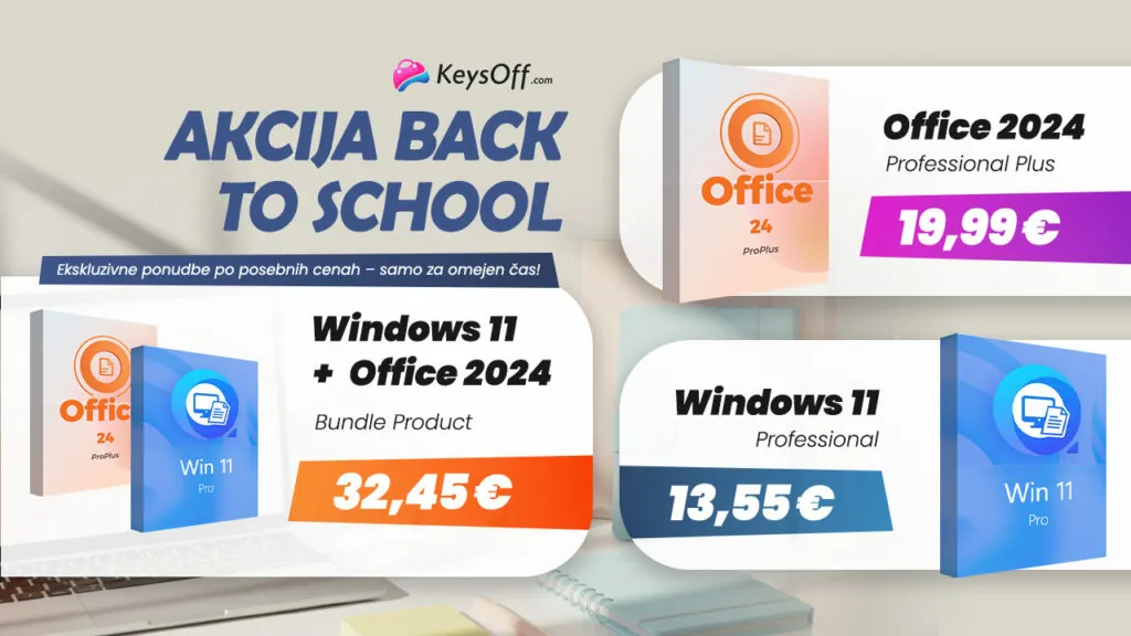 Back-to-School ponudbe: Office 2024 Pro za 19,99 € ali Windows + Office za 31,45 €
